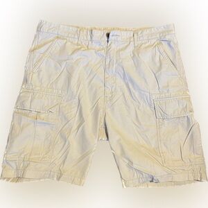 Levi’s cream color cargo shorts size 38.  Flat front. Good pre owned condition